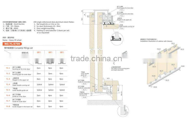 heavy duty sliding hanger door roller for gates