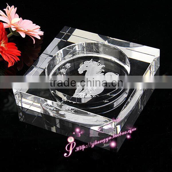large clear glass crystal ashtray bin HYA-114a for sale