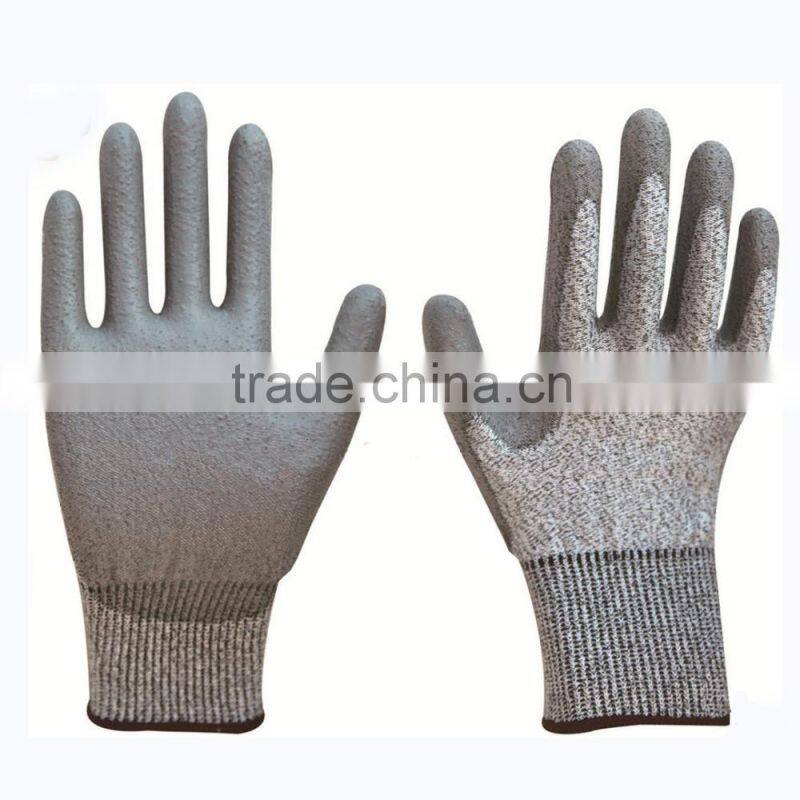 EN388 4544 PU coated gloves, cheap cut resistant gloves