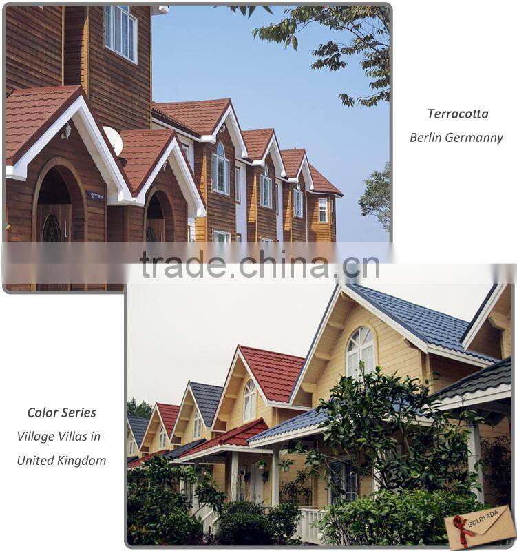 concrete roofing tiles sand coated/Color stone coated metal roofing sheets/low Classic stone coated steel roofing tile roof cost