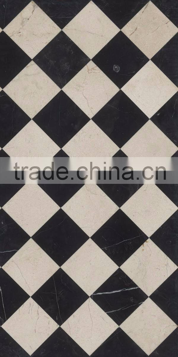 Glass Stone Polished Tiles Nero Marquina Marble Mosaic