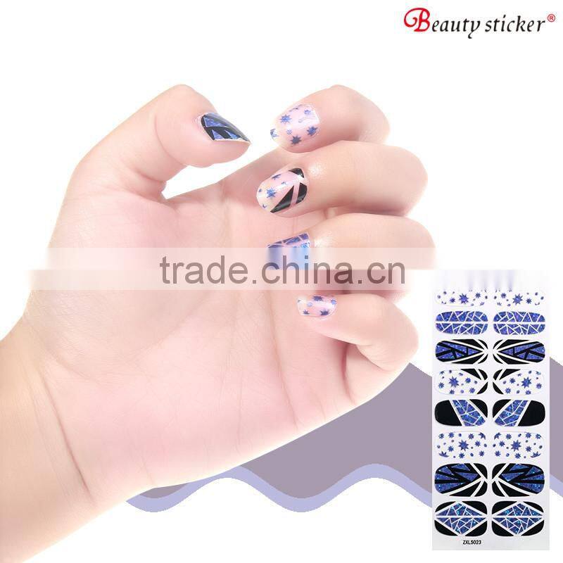 Hot Selling Bling Broken Glass Coloured Glaze Paper Glass Nail Wrap