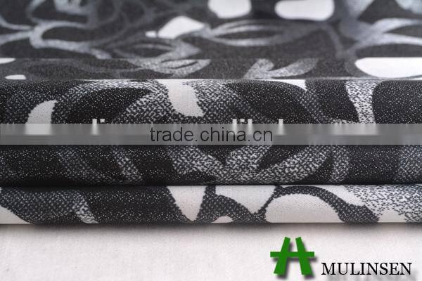 Mulinsen 100 polyest satin with twist hot stamping foil recycle polyest fabric