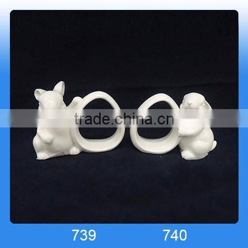 2016 hot Easter gift porcelain rabbit napkin ring for tableware
