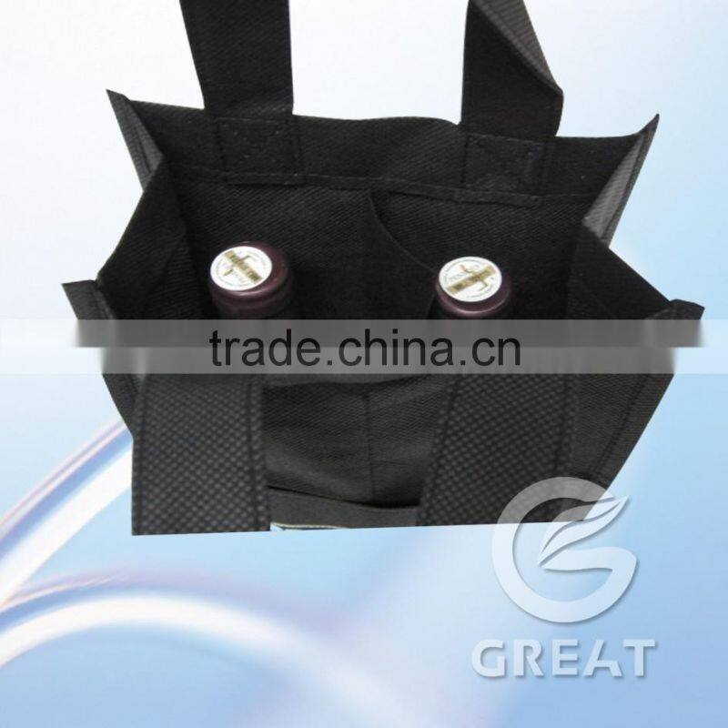 Reusable 1 Bottle / 2 Bottle / 4 Bottle / 6 Bottle Non Woven promotional wine bag