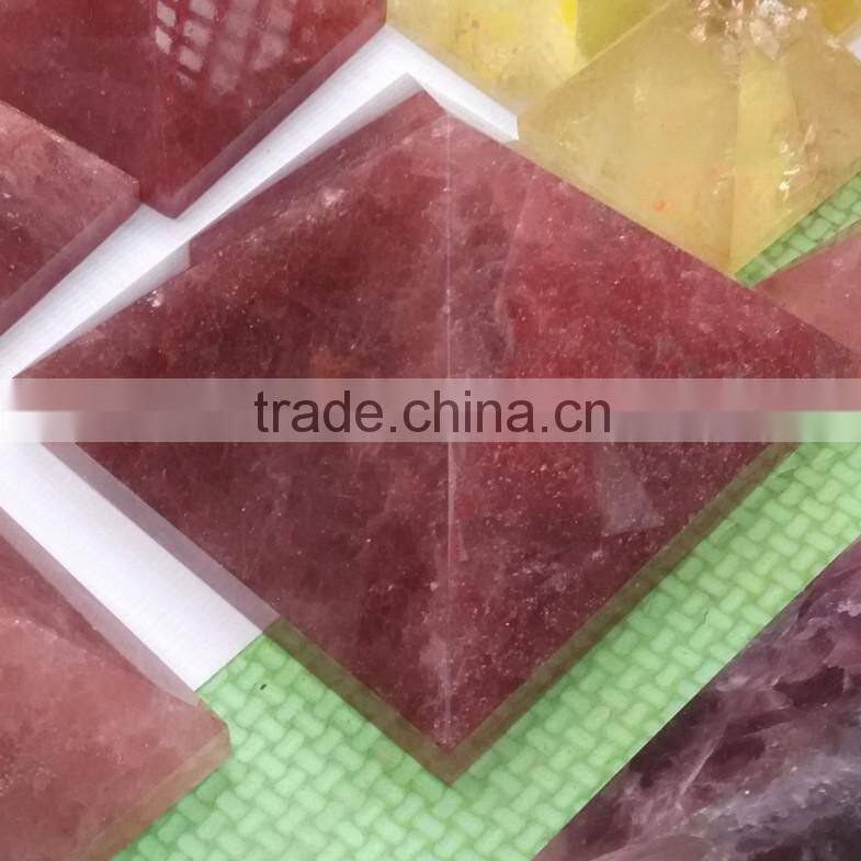 Gemstone Pyramid Strawberry Stone Pyramid Crystal Pyramid