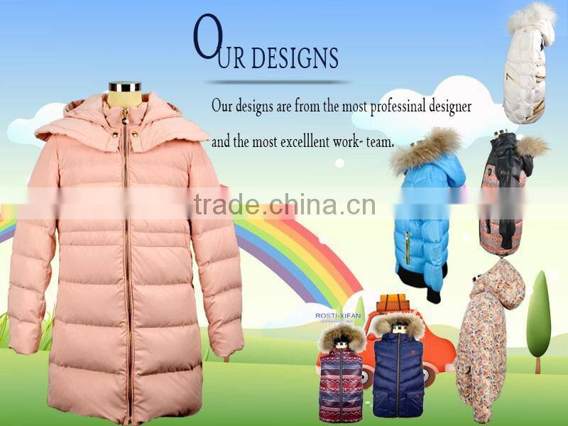 Duck Down Hooded Jacket with Detachable Raccoon Fur New Children Clothing 2016 Winter