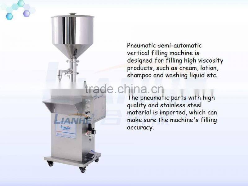 10-150ml 250ml 500ml Cosmetic Pneumatic Cream Filling Machine