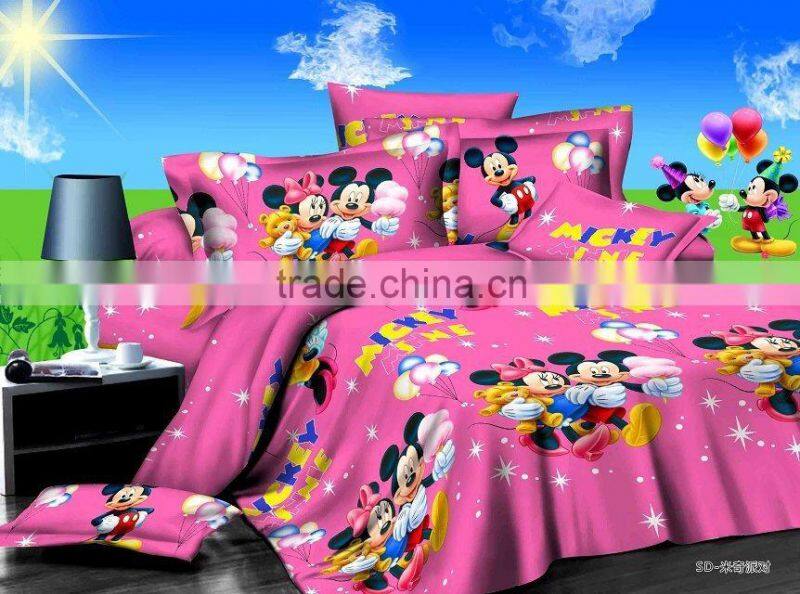 Hot sale 100%polyester cartoon printed kids bedding set
