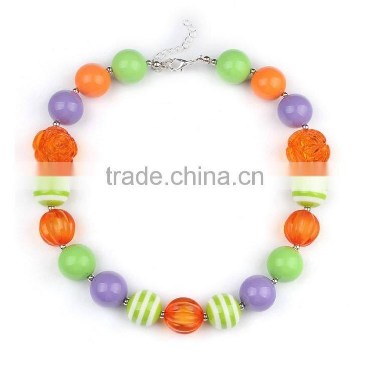 Hot Sale Chunky Bubble Gum Necklace For Kids Restoring Ancient Ways Halloween Beaded Necklace Jewelry 2016