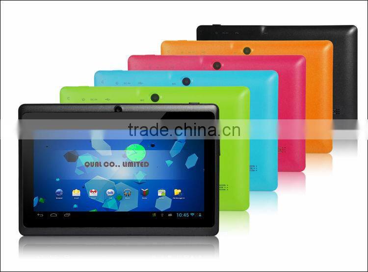 Q88 7 inch tablet pc with Allwinner A23 Dual Core 512M 4G two camera with latest Android 4.4 B