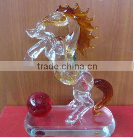 2016 New arrival k9 crystal award with horse gift model
