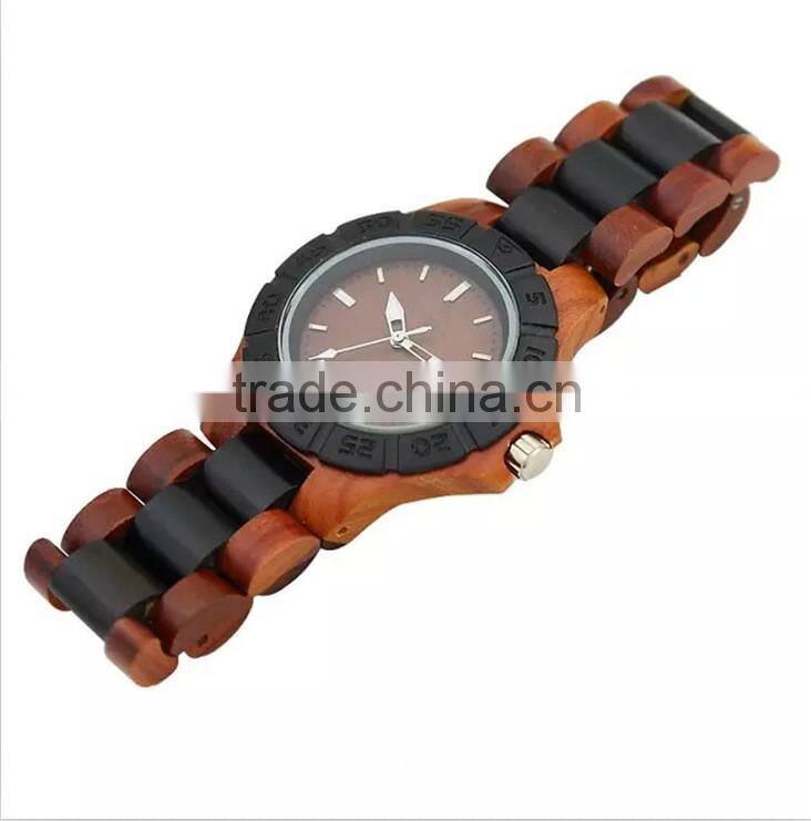 New product real wood watches ebony and red sandlwood Japan quartz clock watches wood unisex watch on alibaba