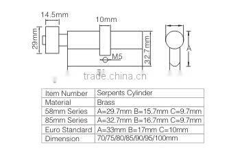 zinc euro profile cylinder lock