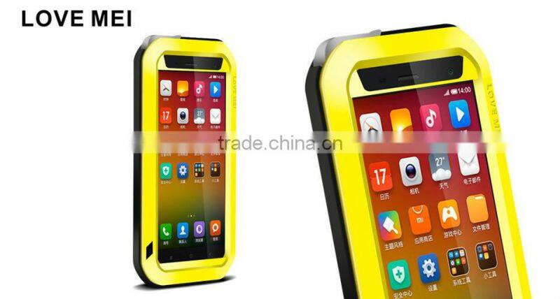 love mei aluminum waterproof case for xiaomi 4 LOVE MEI Case Metal Gorilla Glass Cover case for xiaomi 4 love mei