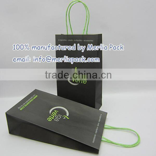Electronics Kraft Paper Packaging Bags Mods e-cigarette liquid Accessoires Luxury Paper Twisted Handle Bag