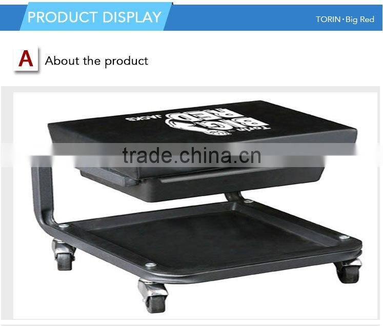 Torin Red PVC Leather Movable Tool Tray Knock Down Roller Seat
