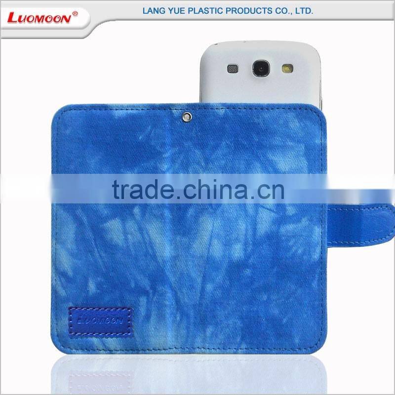 Elegant Blue Belt Loop Universal Leather Case for Mobile Phone for Samsung Series