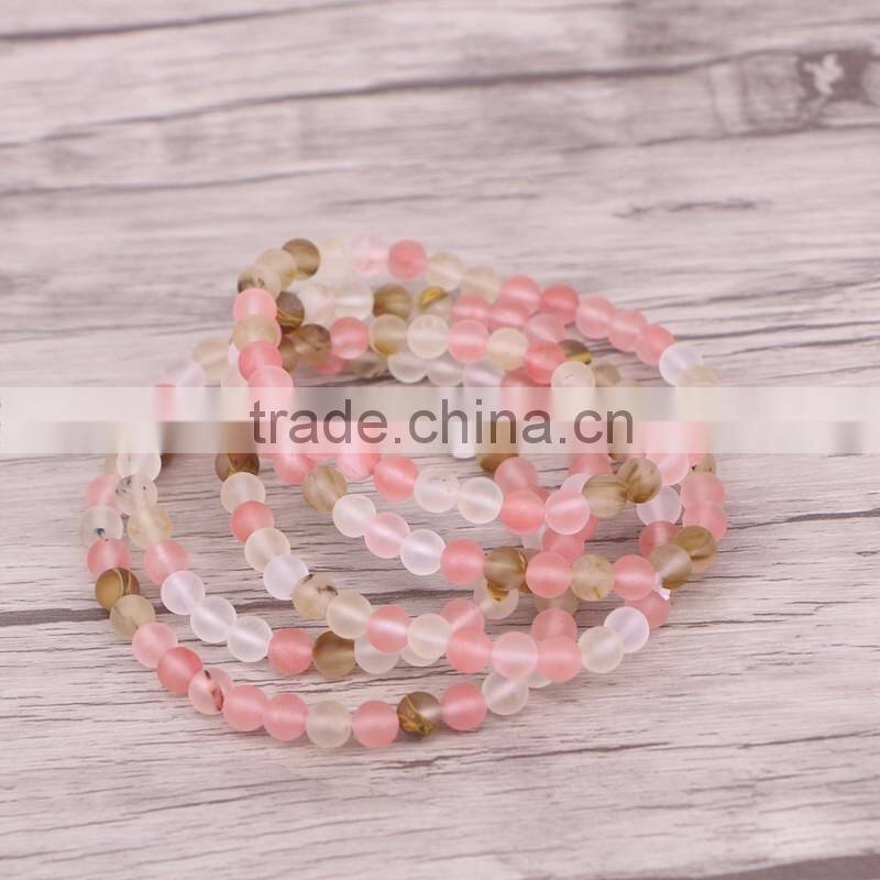 Natural Watermelon rind Striped Agate Stones Bracelets