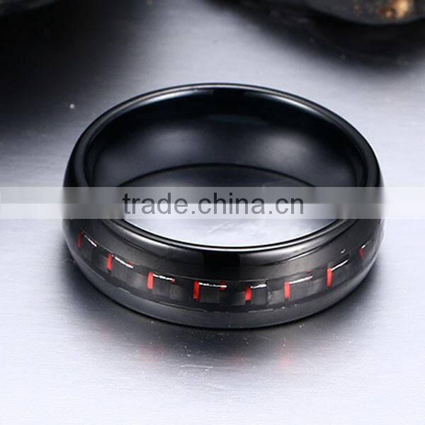 New Fashion Retro Fiber Tungsten Steel Ring