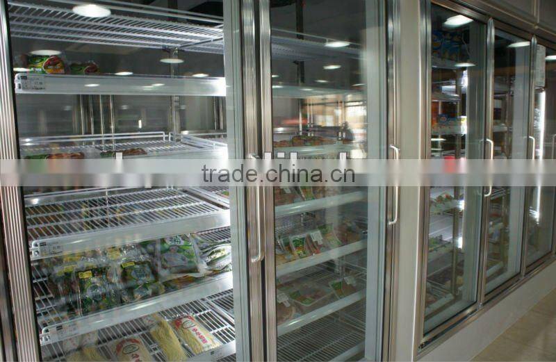 Supermarket glass door freezer (cold room)