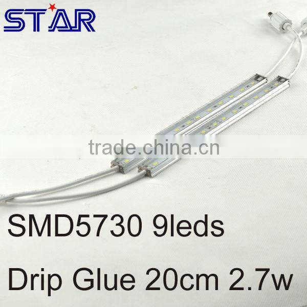5730 Waterproof Aluminum Aquarium LED Rigid Bar Strip Warm White Color DC12V 20led 2.7w IP67 drip glue waterproof for underwater