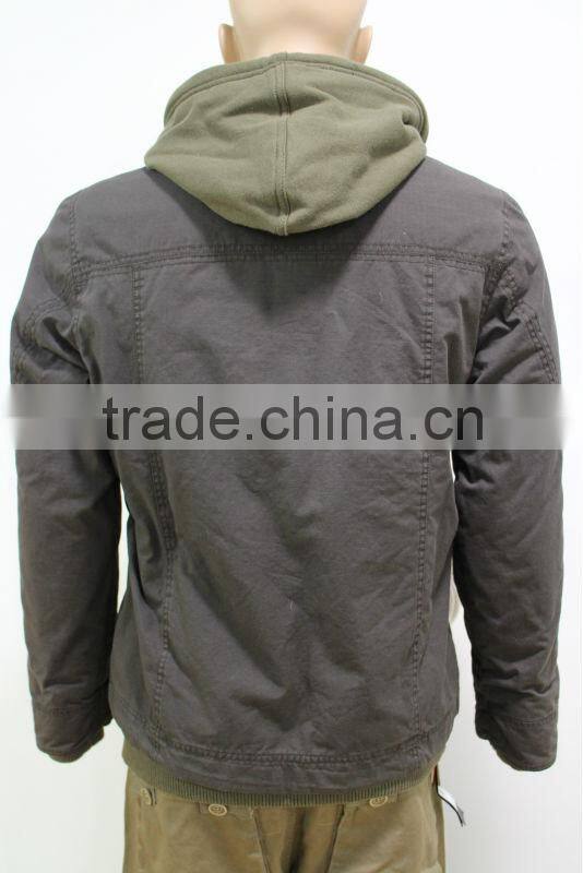 Black Casual Jacket With Hood Man Clothing