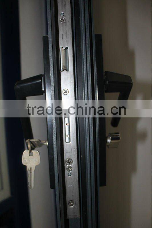 Durable 1.4mm profile grey aluminium casement door
