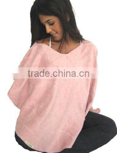 Adjustable neck round jacque woven plus size Front and back cover breastfeeding baby car set cover