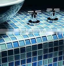 Crystal white and blue glass Mosaic Tile