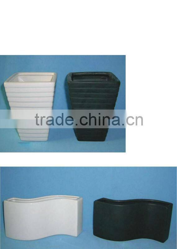 Ceramic bright coloured pots outdoor pots