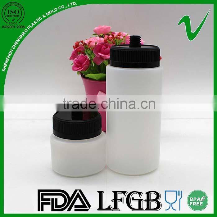 recycled black cap 7oz plastic HDPE bottle for water wide mouth