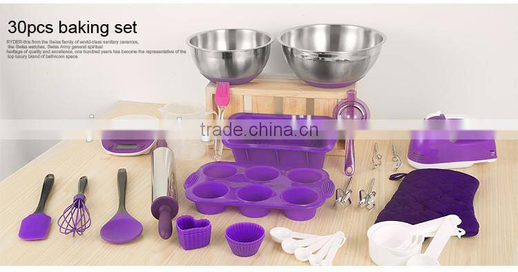 OEM silicon 30pcs nonstick bakeware restaurant baking cake mold kitchenware