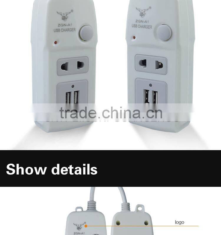 extension wall electrical switch usb socket power strip with 2 usb port output