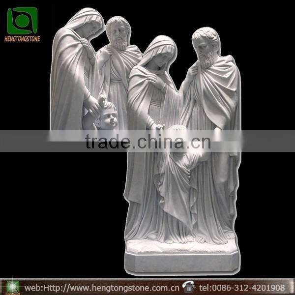 High Quality White Marble Stone Carving Holy Family Statue