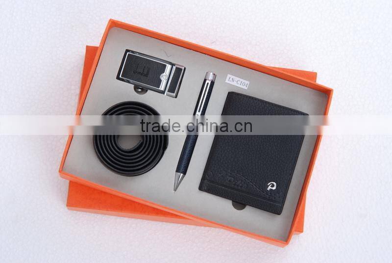 2014 leather gift set for business for promotion