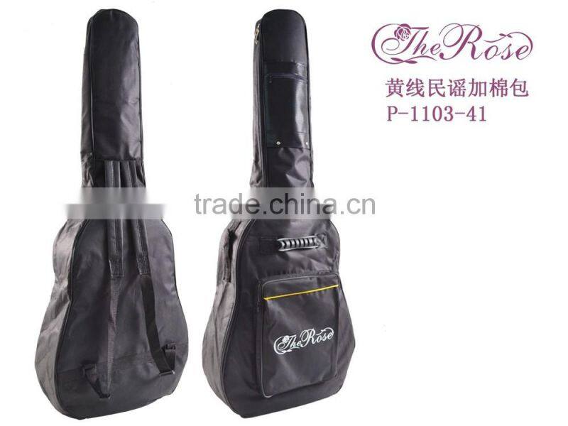 41inch add cotton acoustic guitar gig bag with yellow line(P-1103-41)