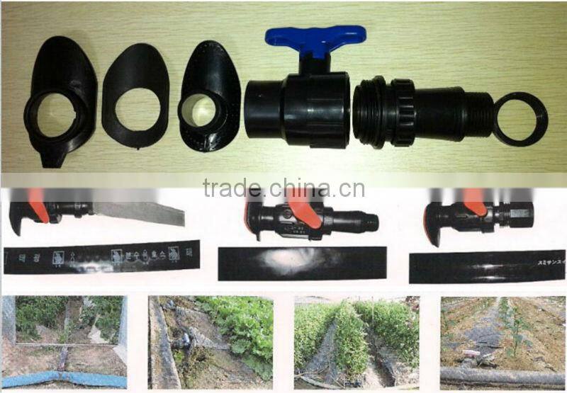 Plastic PP ball valve connected with PE pipe