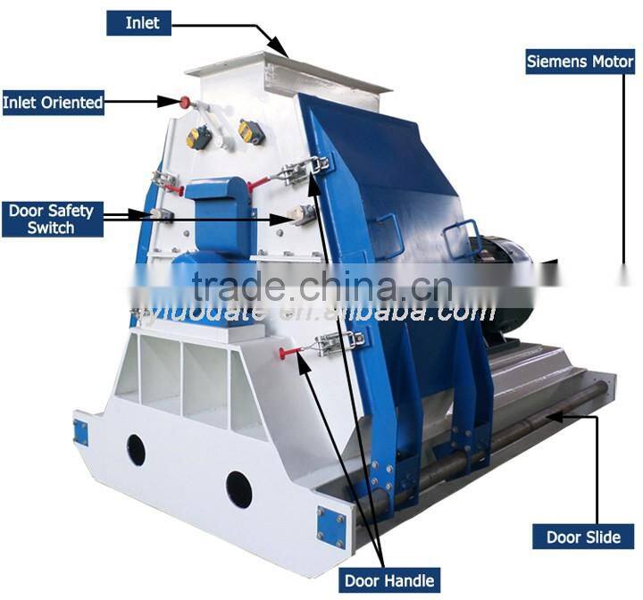 China supplier Ce Approved animal feed crusher and mixer hammer mill/animal feed cutting machine