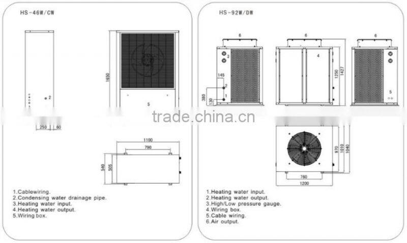 HS-180W/DW freestanding heavy duty evi low ambient air to water,air source heat pump 78kw water heater