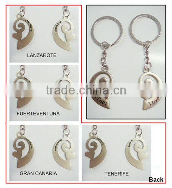 Heart angel shaped with letter key chains