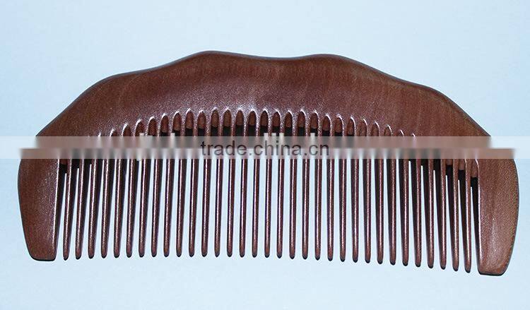 Half Moon Shaped Toothed Healthy Hair Care Peach Wood Comb