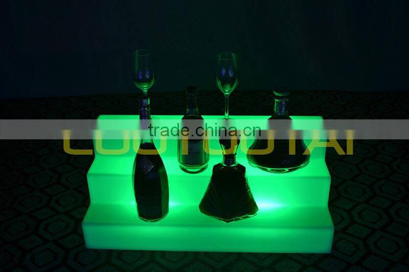 Unbroken high quality PE LED light up wine Holder/strong plastic wine display/bar furniture LTT-SF05A