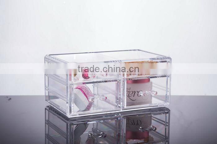 High Quality PS Transparent Large Size Cosmetic Box /Dressing Case with Various Usage