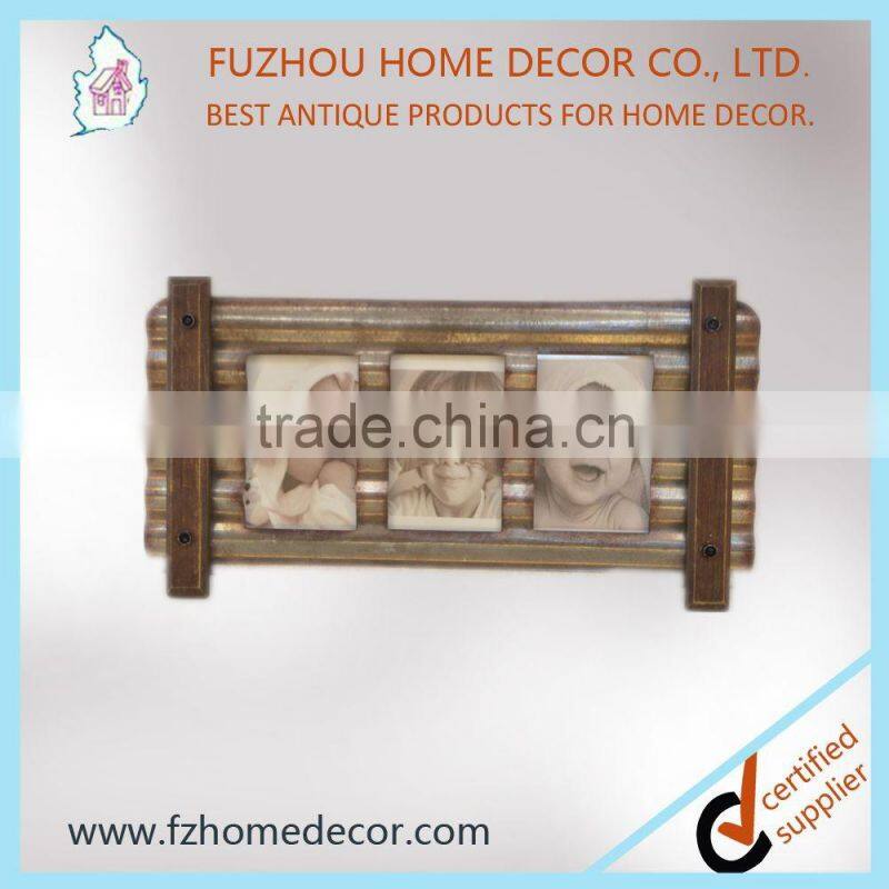 Antique wood photo frame metal photo frame
