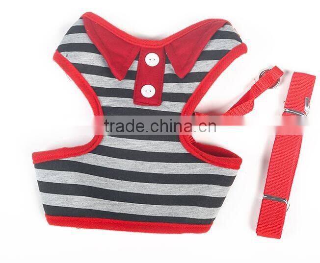 CY111 Cute Stripe Vest Dog Collar Traction Rope Pet Supplies Adjustable Pet Leash