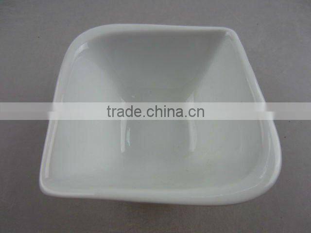 Stock white porcelain rectangle deep sauce dish
