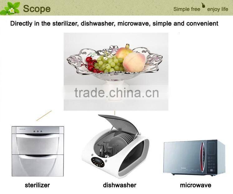 Hotel used ceramic chocolate candy fruit plate golden,whole porcelain dish