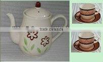 5pcs stoneware tea set with hand painted