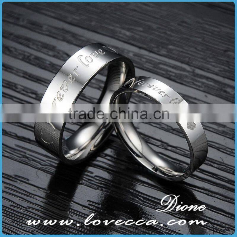 Cheap custom 316L titanium stainless steel forever love ring